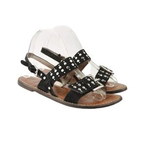 Sam Edelman glade black suede with silver studs sling back sandals